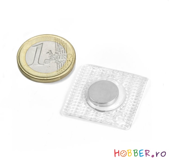 Magnet neodim disc pentru cusut cu PVC patrat, diametru 12 mm